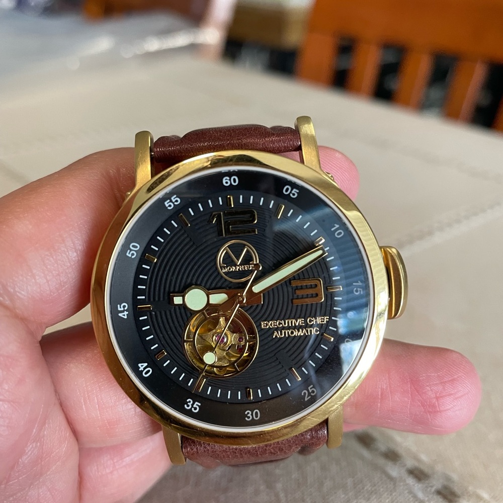 Morpheus Culinary 'Executive Chef' Automatic 18k Gold Watch